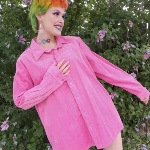 Bright Oversized Button Down Shirts